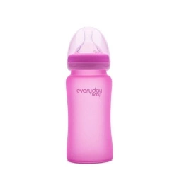 Anti-Colic Staklena Termo osjetljiva, 240 ml - Pink