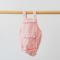Muslin romper - Pink Dots