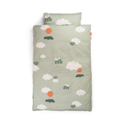Posteljina Junior Happy Clouds - Green