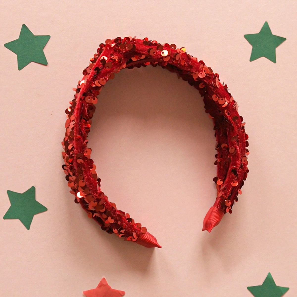 Rajf za kosu - Sequin Velvet Red-0
